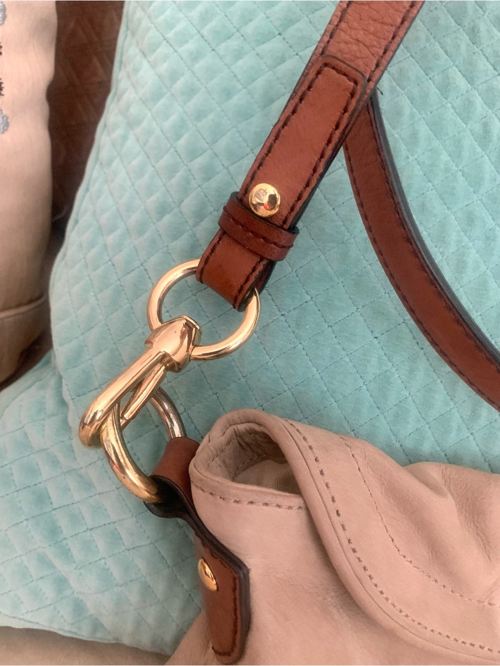 JCrew Suede Leather Gold Crossbody Shoulder Bag - Picture 2 of 11